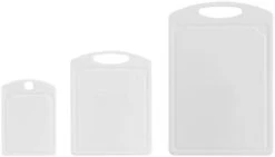Plastic Cutting Board Set, Dishwasher- Safe Poly Chopping Board For Kitchen With Easy Grip Handles, Set Of 3, White -Peugeot Shop 11lh 8l5tL. AC