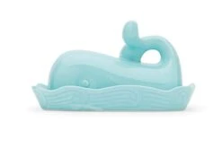 Whale Ceramic Butter Dish With Lid, 7", Aqua Blue