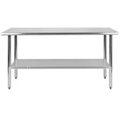 Stainless Steel 18 Gauge Prep And Work Table With Undershelf - NSF Certified - 60"W X 24"D X 34.5"H -Peugeot Shop 210sOr0WpvL
