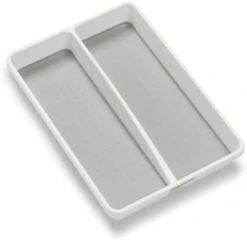 Mini 2-Compartment Plastic Utensil Tray For Drawers, Multipurpose Storage Tray Drawer Organizer, White -Peugeot Shop 2111vVKnRIL. AC