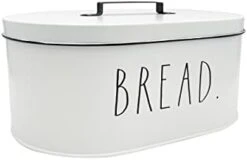 Bread Box - Bread Box For Kitchen Countertop - 15" X 8" X 10" - Rustic White Metal Vintage Farmhouse Breadbox - Counter Storage Container For Fresh Homemade Loaf, Bagels, Cookies -Peugeot Shop 211aTk8qhUL. AC