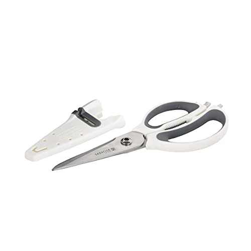 Sabatier 5-in-1 Multi-Purpose Soft-Grip Scissors With An Edgekeeper Built-In Sharpener Blade Cover, All-in-1 Heavy-Duty Scissors With Flathead Screwdriver, Jar Opener, Bottle Opener, 9.5-Inch, White 3 Sabatier 5-in-1 Multi-Purpose Soft-Grip Scissors With An Edgekeeper Built-In Sharpener Blade Cover, All-in-1 Heavy-Duty Scissors With Flathead Screwdriver, Jar Opener, Bottle Opener, 9.5-Inch, White - Image 3