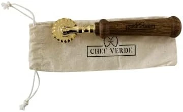 Hef Verde Pasta And Pastry Cutter - Made In Italy (Smooth Brass With Beechwood Handle) 7 Hef Verde Pasta And Pastry Cutter - Made In Italy (Smooth Brass With Beechwood Handle) - Image 7
