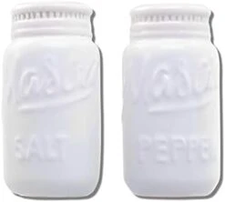 Red Ceramic Mason Jar Salt And Pepper Shakers - Rustic Kitchen Decor Table Seasonings - Fits Vintage Retro Farmhouse Decor Theme Or Collection -Mother's Day Gift - 2 Piece Set -Peugeot Shop 213 Dab0AUL. AC