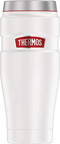 Thermos Stainless King Vacuum-Insulated Travel Tumbler, 16 Ounce, White