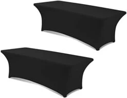 6Ft Table Cover Table Cloths For Parties Spandex Party Patio Fitted Table Covers For 6 Foot Tables Rectangle Tablecloths In Bulk For Wedding(Black) 24 6Ft Table Cover Table Cloths For Parties Spandex Party Patio Fitted Table Covers For 6 Foot Tables Rectangle Tablecloths In Bulk For Wedding(Black) -Peugeot Shop 219HKJI9mTL. AC