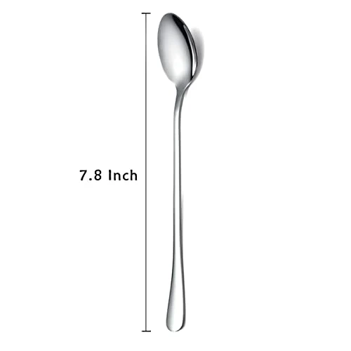 Long Handle Spoon, Coffee Stirrers, Premium Stainless Steel Coffee Spoons, Ice Tea Spoons, Ice Cream Spoon, Cocktail Stirring Spoons, Tea Spoons, Set Of 8 (Silver) 2 Long Handle Spoon, Coffee Stirrers, Premium Stainless Steel Coffee Spoons, Ice Tea Spoons, Ice Cream Spoon, Cocktail Stirring Spoons, Tea Spoons, Set Of 8 (Silver) - Image 2