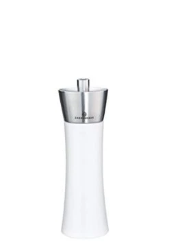 Zassenhaus Augsburg Pepper Grinder Mill, 7-Inch, Gloss White With Stainless Steel