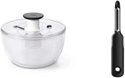OXO Good Grips Large Salad Spinner - 6.22 Qt. & Good Grips Little Salad Dressing Shaker - Black -Peugeot Shop 21IH28U1ICL. AC