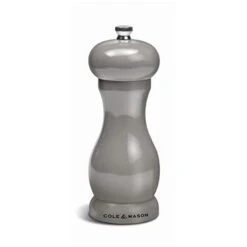 Cole & Mason H321827 Oxford Grey Salt Mill | Precision+ Wooden | Premium Coloured Gloss Seasoning Mill | Wood | 155mm | Single | Includes 1 X Salt Grinder | Lifetime Mechanism Guarantee