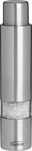 Stainless Steel 6 Inch One-Hand Thumb Mill Salt Grinder, 6", Silver