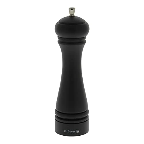 De Buyer JAVA Salt Mill, Matte Black - 8.25” - Stainless Steel & Beechwood - Includes Knob To Adjust Grind Size - Corrosion Resistant - Made In France 1 De Buyer JAVA Salt Mill, Matte Black - 8.25” - Stainless Steel & Beechwood - Includes Knob To Adjust Grind Size - Corrosion Resistant - Made In France