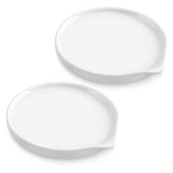 Starry Spoon Rest For Kitchen, 5 Inch Ceramic Spoon Rest For Stove Top, Spoon Holder For Kitchen Counter, Heat-Resistant And Dishwasher Safe, 2 Pack, White