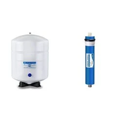 T55M 5.5 Gallon Residential Pre-Pressurized Water Storage Tank & Greatwell Reverse Osmosis Membrane 75 GPD 11.75”X1.75”,Replacement Fits Standard Under Sink RO Drinking Water Filtration System -Peugeot Shop 21WdqPxSML