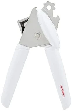 Leifheit Exact Can Opener, White, Strong Stainless Steel Deluxe Tin Opener, Hardened Steel Geared Cutting Wheel, Effective Opener, -Peugeot Shop 21ZRSuVebgL