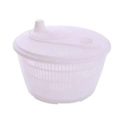 Milageto Manual Lettuce Dryer 3L Hand Crank Large Capacity Multiuse Salad Spinner Salad Bowl Strainer For Onion Pasta Fruit Cabbage Vegetables, White -Peugeot Shop 21dPaWRRN1L