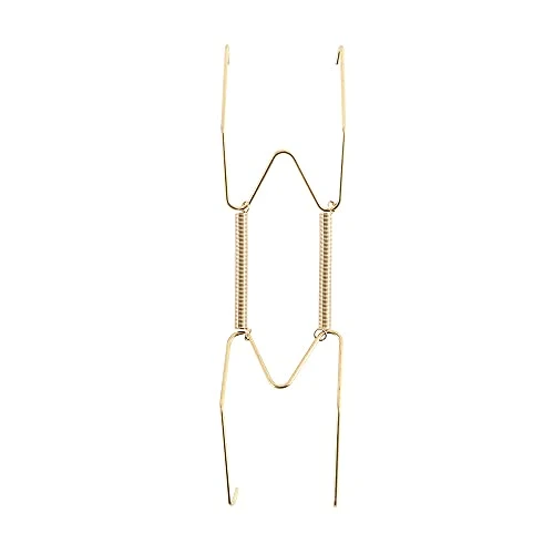 Dish Display Plate Hangers,W Type Dish Spring Holder,Golden Invisible Plate Spring Hook Holder Hanging Wire For The Wall Home Decoration(6 Inch) 1 Dish Display Plate Hangers,W Type Dish Spring Holder,Golden Invisible Plate Spring Hook Holder Hanging Wire For The Wall Home Decoration(6 Inch)