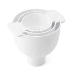 KitchenAid Set Of 5 Kitchen Funnel Set, With Removable Strainer And Removable Spout,White