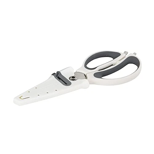 Sabatier 5-in-1 Multi-Purpose Soft-Grip Scissors With An Edgekeeper Built-In Sharpener Blade Cover, All-in-1 Heavy-Duty Scissors With Flathead Screwdriver, Jar Opener, Bottle Opener, 9.5-Inch, White 2 Sabatier 5-in-1 Multi-Purpose Soft-Grip Scissors With An Edgekeeper Built-In Sharpener Blade Cover, All-in-1 Heavy-Duty Scissors With Flathead Screwdriver, Jar Opener, Bottle Opener, 9.5-Inch, White - Image 2