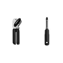 OXO Good Grips Soft-Handled Manual Can Opener & Good Grips Swivel Peeler, Black