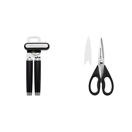 KitchenAid Classic Multifunction Can Opener/Bottle Opener, 8.34-Inch, Black & All Purpose Shears With Protective Sheath, One Size, Black 1 KitchenAid Classic Multifunction Can Opener/Bottle Opener, 8.34-Inch, Black & All Purpose Shears With Protective Sheath, One Size, Black