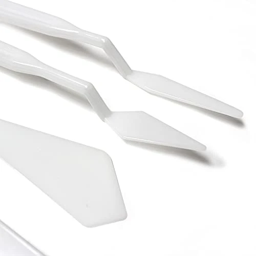 Moulded Plastic Palette Knife Set - 5pcs,White 3 Moulded Plastic Palette Knife Set - 5pcs,White - Image 3