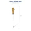1324 12” PigTail Food Flipper, Blister Pack - ABS Handle, PigTail Flipper, Meat Hook For Grilling, Wood/Stainless, 201310