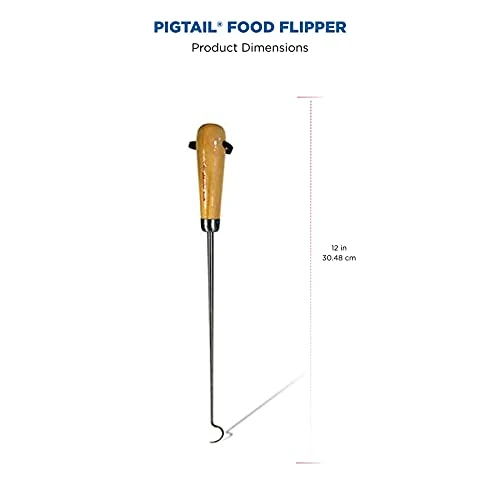 1324 12” PigTail Food Flipper, Blister Pack - ABS Handle, PigTail Flipper, Meat Hook For Grilling, Wood/Stainless, 201310 1 1324 12” PigTail Food Flipper, Blister Pack - ABS Handle, PigTail Flipper, Meat Hook For Grilling, Wood/Stainless, 201310