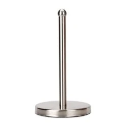 Paper Towel Holder Countertop With Heavy Weighted Base (3 LBS In Weight, And 7.5 Inch In Diameter), One-Handed Design For Easy Ripping (Stainless Steel Brushed Nickel)