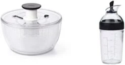 OXO Good Grips Large Salad Spinner - 6.22 Qt. & Good Grips Little Salad Dressing Shaker - Black -Peugeot Shop 21tu90vH3PL. AC