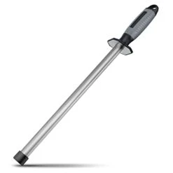 Diamond Carbon Knife Sharpener Steel- Professional Knife Sharpener Honing Rod For Kitchen, Home Or Hunting, 12 Inch