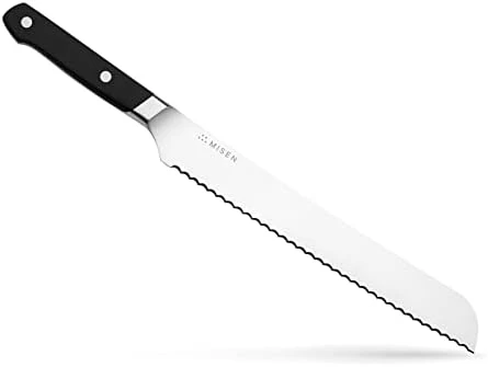 Serrated Bread Knife - 9.5 Inch Bread Cutter - High Carbon Stainless Steel Serrated Kitchen Knives, Black 6 Serrated Bread Knife - 9.5 Inch Bread Cutter - High Carbon Stainless Steel Serrated Kitchen Knives, Black - Image 6