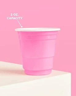 Xo, Fetti Party Decorations Pink Plastic Shot Glasses - 50 Matte Disposable 2 Oz Cups | Bachelorette Party, Birthday Party, Party Favors, Baby Shower Supplies -Peugeot Shop 21xbuDo0DKL