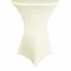 30 X 42 Inch Highboy Cocktail Stretch Spandex Table Cover (Ivory, 1)