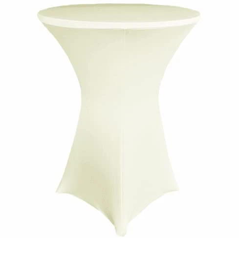 30 X 42 Inch Highboy Cocktail Stretch Spandex Table Cover (Ivory, 1) 1 30 X 42 Inch Highboy Cocktail Stretch Spandex Table Cover (Ivory, 1)