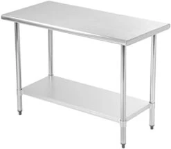 Stainless Steel Work Table Kitchen Work Table Scratch Resistent Commercial Work Table Metal Table With Adjustable Table Foot For Kitchen Home Restaurant (24Wx60L) -Peugeot Shop 31 TSza9SPL. AC