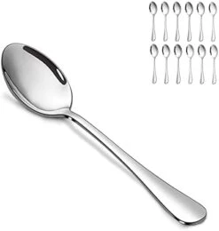 Stainless Steel Teaspoon Set,12 Piece 6.7" Spoons Silverware,Dessert Spoons,Mirror Finish & Dishwasher Safe 14 Stainless Steel Teaspoon Set,12 Piece 6.7" Spoons Silverware,Dessert Spoons,Mirror Finish & Dishwasher Safe -Peugeot Shop 31 e4UkqWKL. AC
