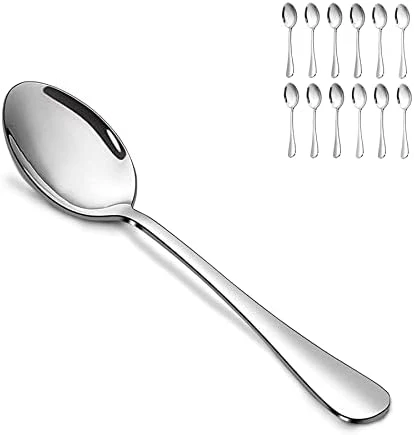 Stainless Steel Teaspoon Set,12 Piece 6.7" Spoons Silverware,Dessert Spoons,Mirror Finish & Dishwasher Safe 6 Stainless Steel Teaspoon Set,12 Piece 6.7" Spoons Silverware,Dessert Spoons,Mirror Finish & Dishwasher Safe - Image 6