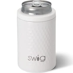 Tandard Can + Bottle Cooler, Stainless Steel, Dishwasher Safe, Triple Insulated Can Sleeve For Standard Size 12oz Cans Or Bottles In Golf Partee Print With Golf Ball Textured Frame