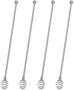 Coffee Stir Sticks,BURLIHOME Stainless Steel Swizzle Sticks 4Pcs Reusable Beverage Stirrers With Honey Shape -Peugeot Shop 310c9Ydx fL. AC