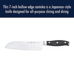 Forged Premio Hollow Edge Santoku Knife, 7-inch, Black/Stainless Steel -Peugeot Shop 310eD0oOgPL