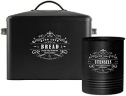 Extra Large Black Bread Box - Bread Boxes For Kitchen Counter Holds 2+ Loaves For All Your Bread Storage - Bread Container Counter Organizer To Suit Farmhouse Kitchen Decor, Vintage Kitchen, Rustic (Bread Box) 15 Extra Large Black Bread Box - Bread Boxes For Kitchen Counter Holds 2+ Loaves For All Your Bread Storage - Bread Container Counter Organizer To Suit Farmhouse Kitchen Decor, Vintage Kitchen, Rustic (Bread Box) -Peugeot Shop 3114kf ncUL. AC