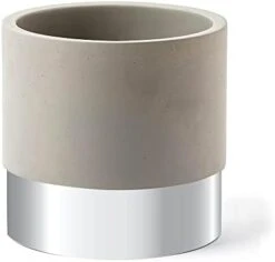 Gold Toothbrush Holder, Pen Jar, Makeup Brush Canister, Planter, Mini Utensil Holder | 2 Pack Concrete & Gold Color Metal By ROOM STARTERS -Peugeot Shop 311FDXUfysL. AC