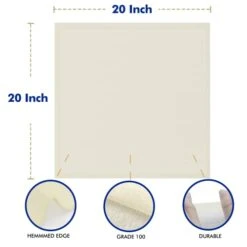 8 PCS Reusable Cheesecloth, Grade 100, 20x20 Inch Hemmed Organic Cheese Cloth For Straining Craft, 100% Cotton Unbleached Cloth Strainer For Cooking, Baking, Juicing, Cheese Making