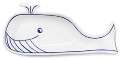 Whale Spoon Rest; Blue And White Ceramic Novelty Spoon Holder For Kitchen Stove
