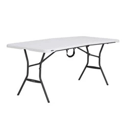 6-Foot Fold-in-Half Table, Light Commercial, White