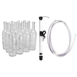 - NMS W5 Flint 750ml Glass Bordeaux Wine Bottle Flat-Bottomed Cork Finish - Case Of 12 - Clear/Flint -Peugeot Shop 312AFnj1uOL