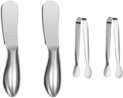 Spreader Knife Set,6-Piece Cheese And Butter Spreader Knives,Mini Serving Tongs,Stainless Steel Multipurpose Butter Knives (Silver) 19 Spreader Knife Set,6-Piece Cheese And Butter Spreader Knives,Mini Serving Tongs,Stainless Steel Multipurpose Butter Knives (Silver) -Peugeot Shop 312GKzyIz7L. AC