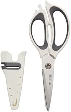 Sabatier 5-in-1 Multi-Purpose Soft-Grip Scissors With An Edgekeeper Built-In Sharpener Blade Cover, All-in-1 Heavy-Duty Scissors With Flathead Screwdriver, Jar Opener, Bottle Opener, 9.5-Inch, White 13 Sabatier 5-in-1 Multi-Purpose Soft-Grip Scissors With An Edgekeeper Built-In Sharpener Blade Cover, All-in-1 Heavy-Duty Scissors With Flathead Screwdriver, Jar Opener, Bottle Opener, 9.5-Inch, White -Peugeot Shop 312hlIwgdeL. AC