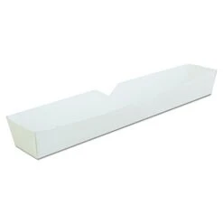 0711 Hot Dog Food Tray, 10-1/2" Length, White (Case Of 500)